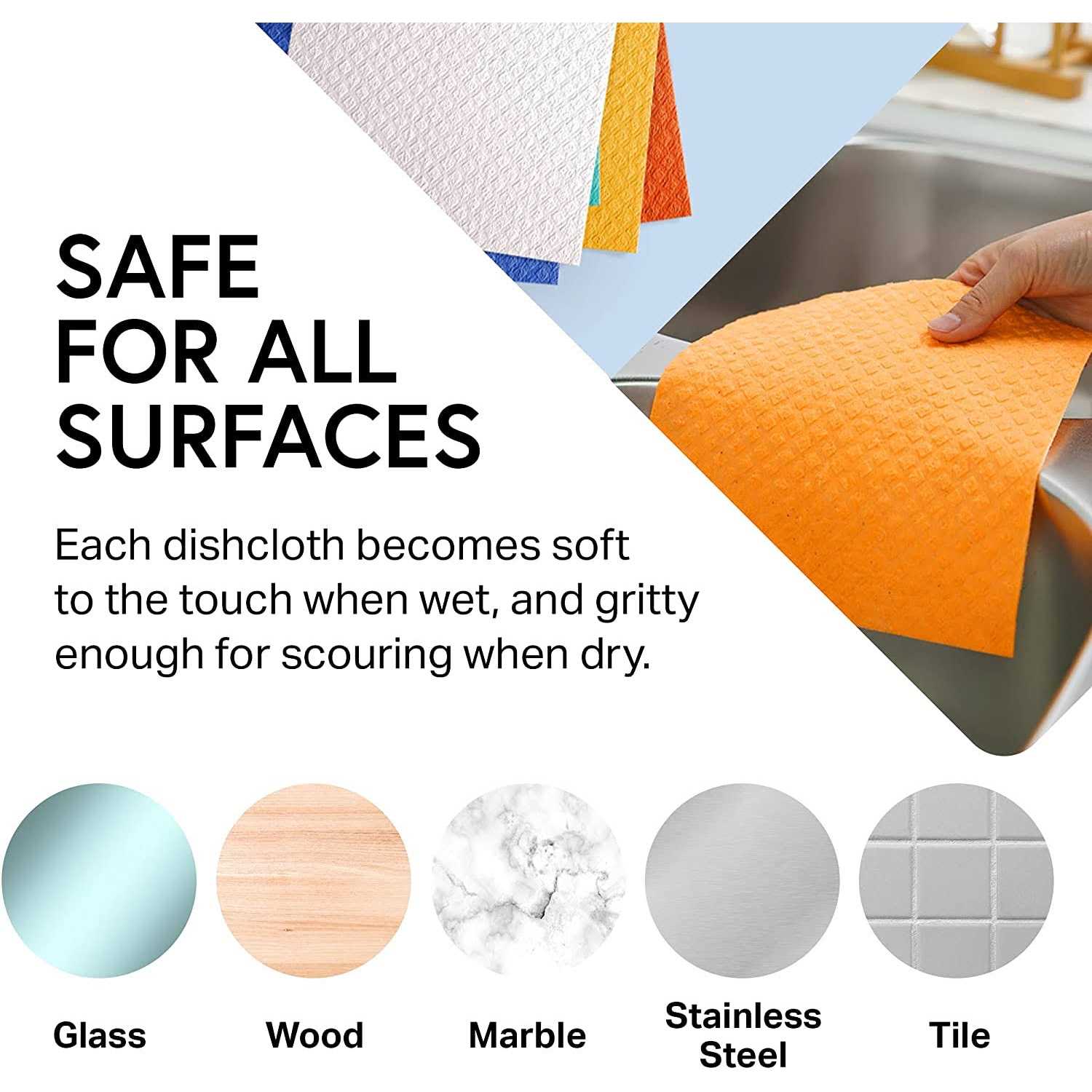 Swedish Wholesale Swedish Dish Cloths 10 Pack Reusable Absorbent Hand Towels for Kitchen - Image 3