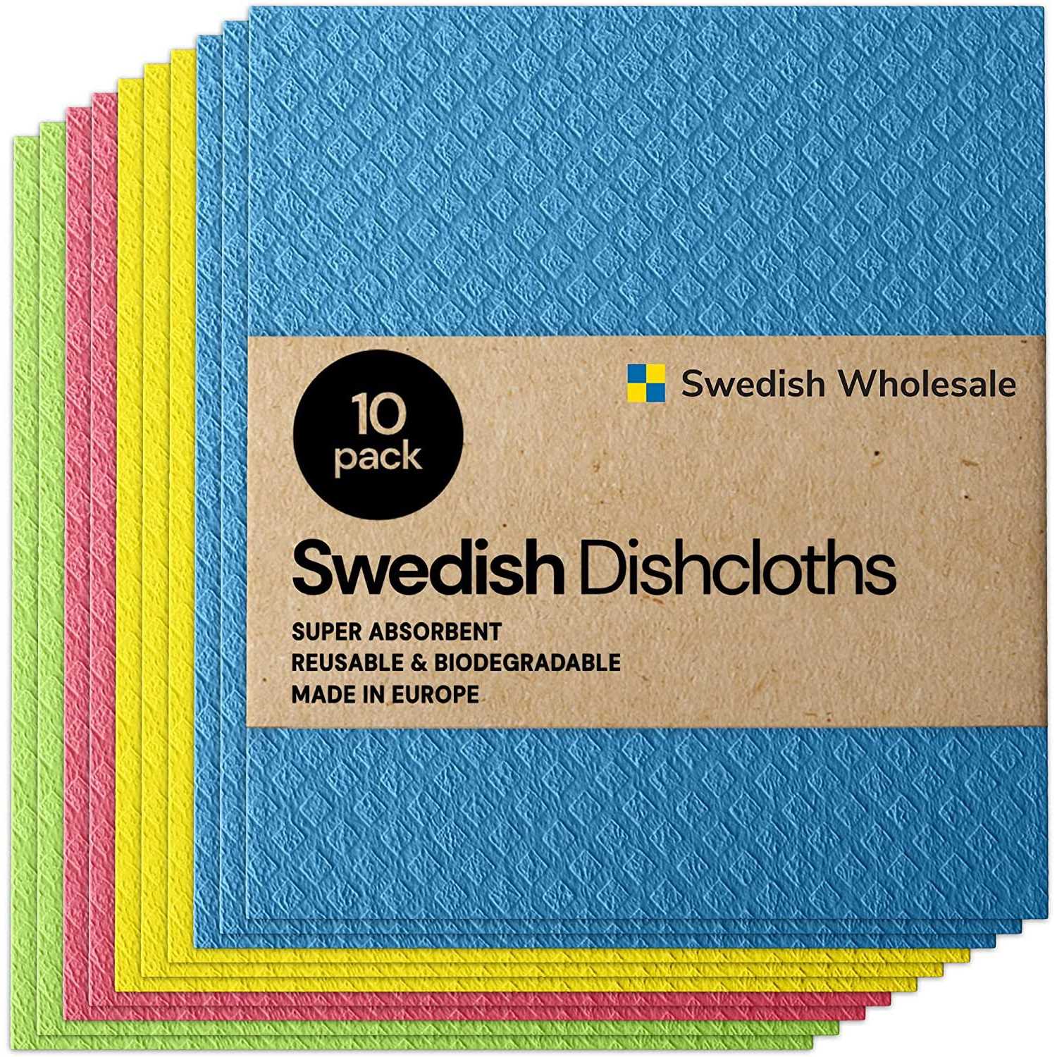 Swedish Wholesale Swedish Dish Cloths 10 Pack Reusable Absorbent Hand Towels for Kitchen - Image 4