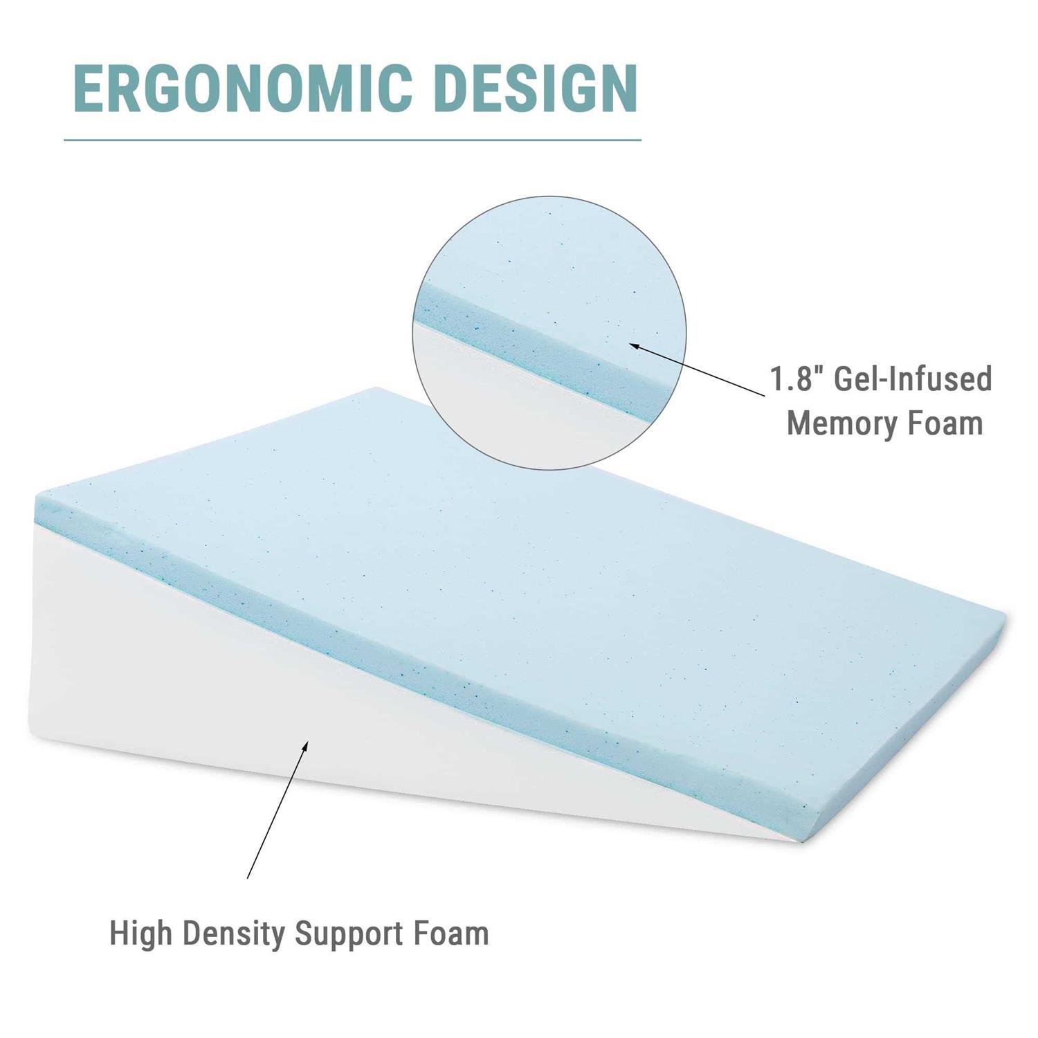 howhom Wedge Pillow with Memory Foam Top for Sleeping,Reading and Rest Elevated Support Triangle Bed Pillow for Legs and Back Support - Image 4