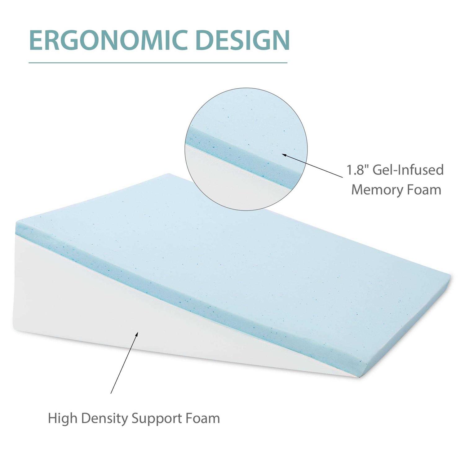 howhom Wedge Pillow with Memory Foam Top for Sleeping,Reading and Rest Elevated Support Triangle Bed Pillow for Legs and Back Support - Image 5