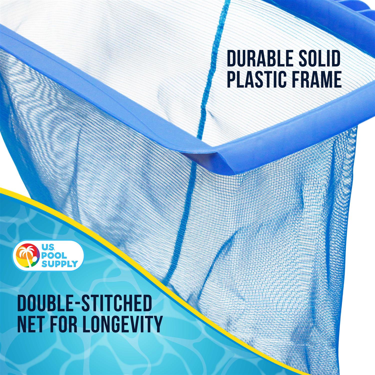 U.S. Pool Supply Professional Heavy Duty 20 Swimming Pool Leaf Rake with Deep 16 Net Bag - Image 4