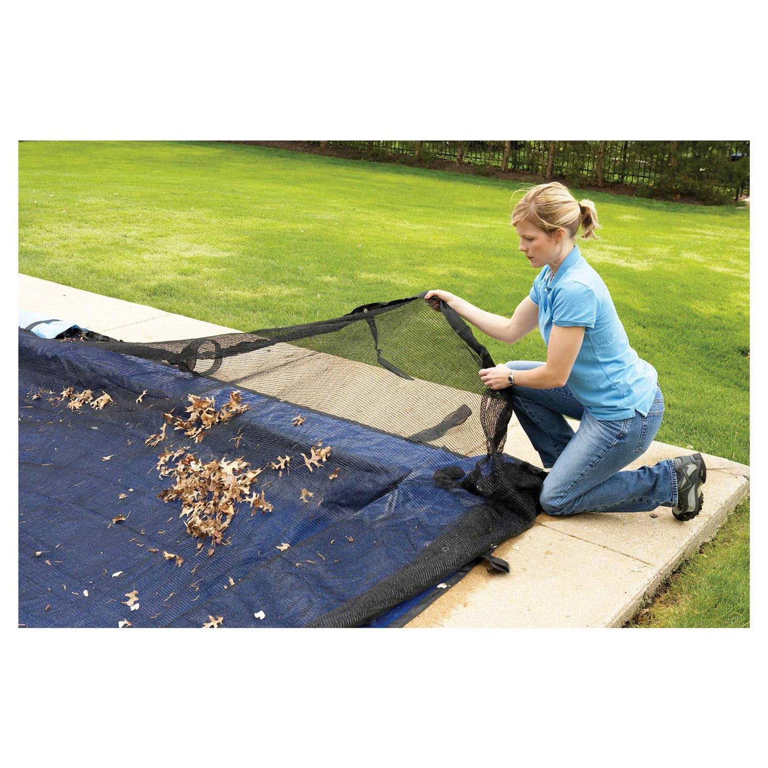 Blue Wave Rectangular In Ground Pool Leaf Net Cover - Image 3