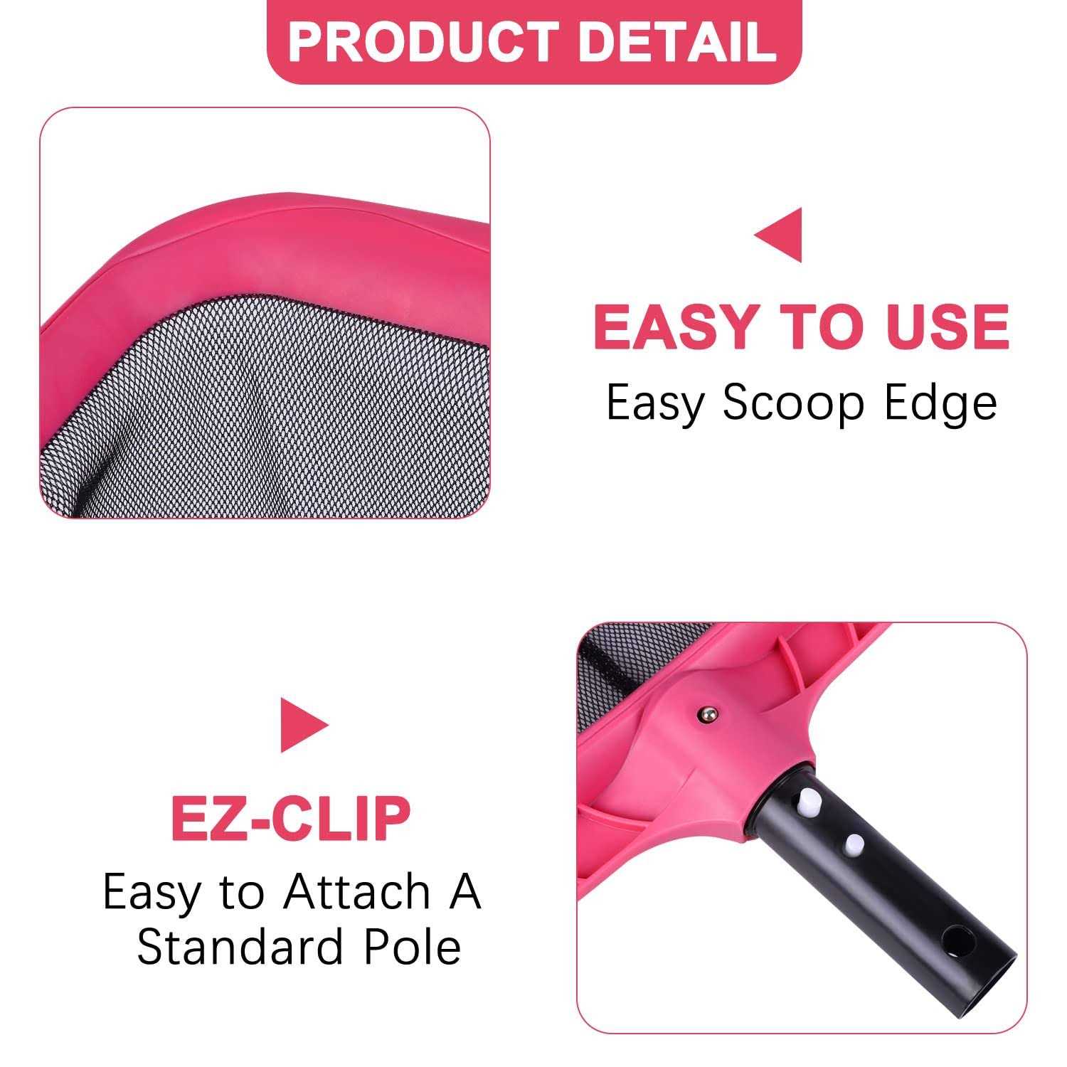 Professional Luxury Pool Skimmer/Pool Cleaner Pool Leaf Net & Heavy Duty Reinforced Swimming Pool Deep-Bag Rake Net,Fine Mesh Net - Image 3