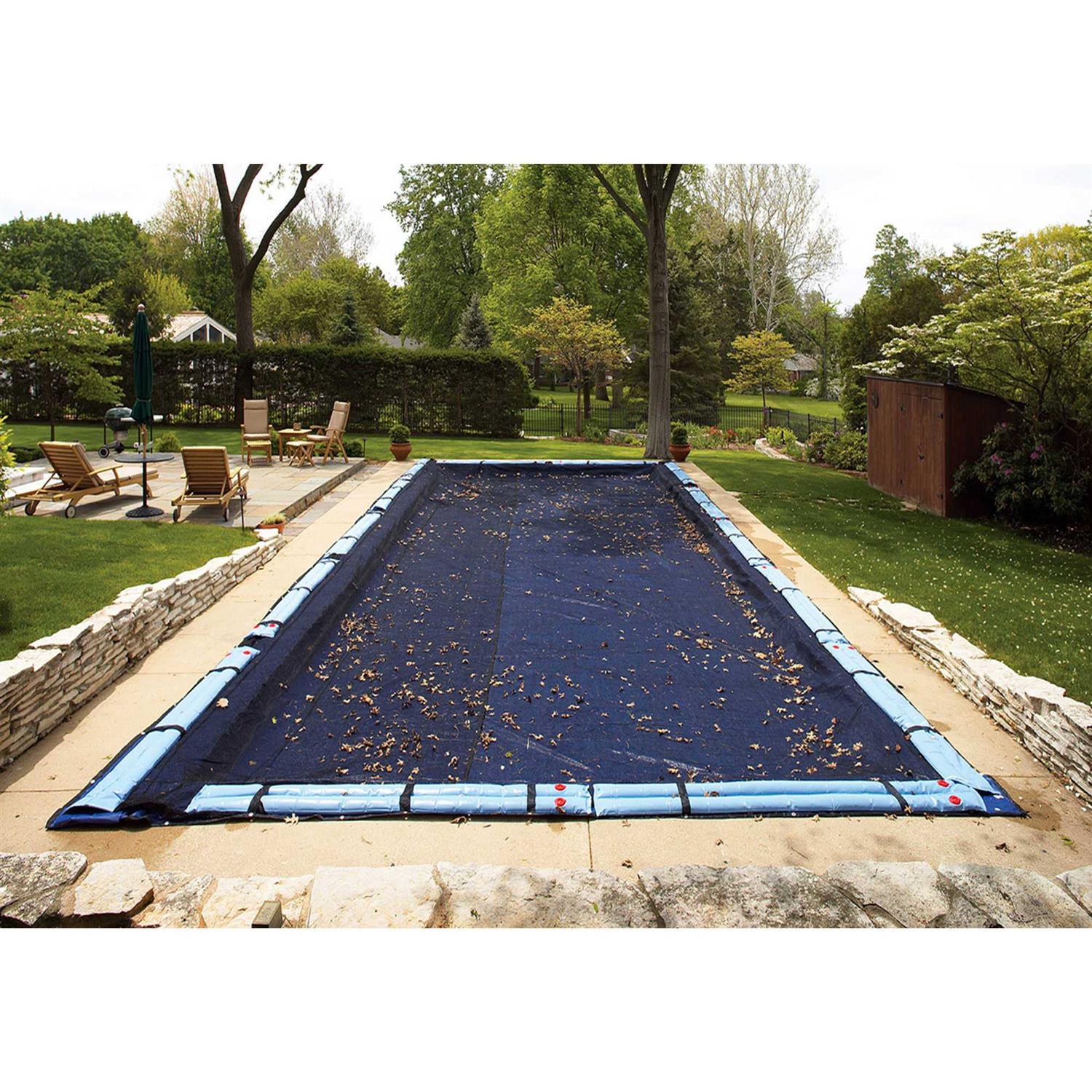Blue Wave Rectangular Leaf Net In Ground Pool Cover - Image 3