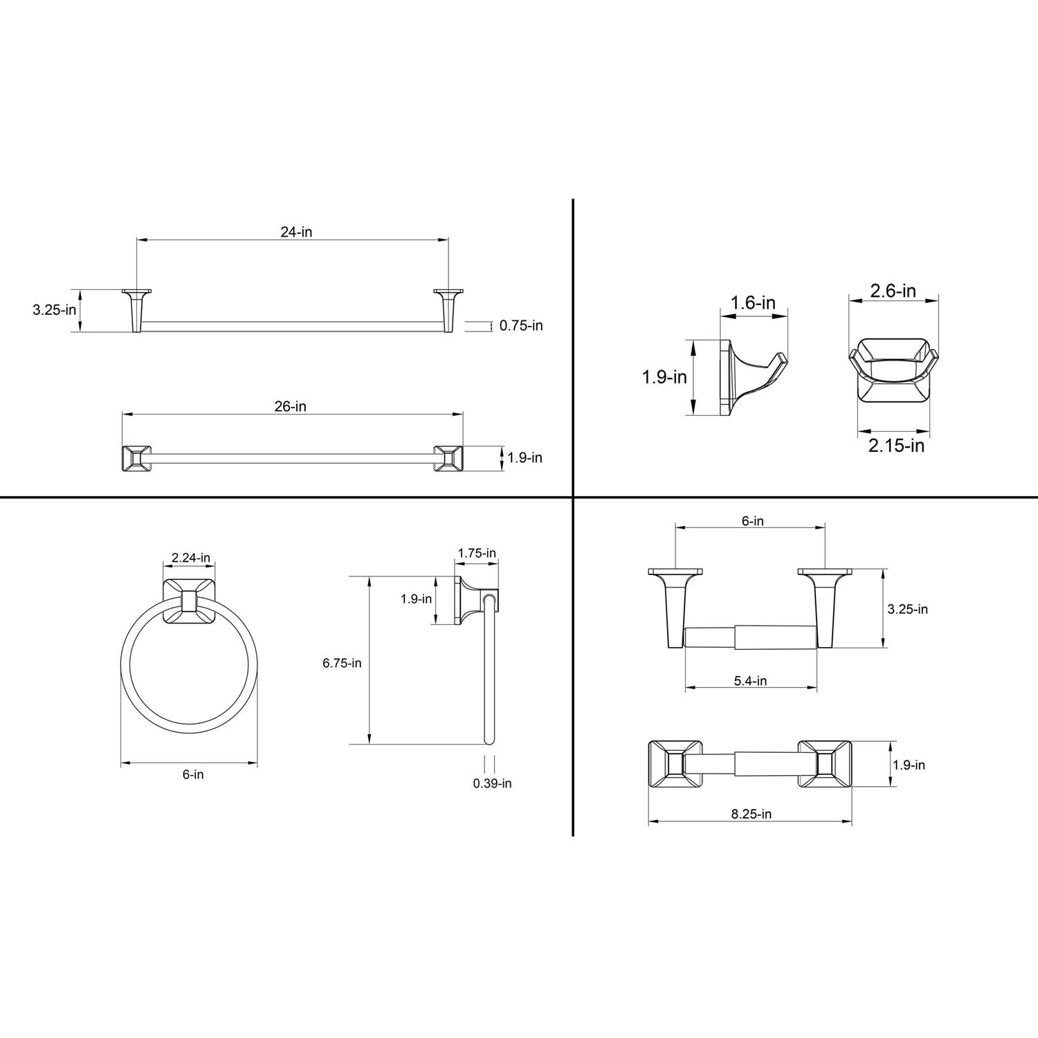 Project Source 4-Piece Seton Decorative Bathroom Hardware Set - Image 3