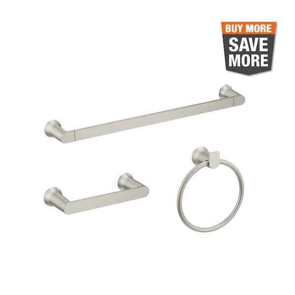 MOEN Genta 3-Piece Bath Hardware Set with 24 in. Towel Bar, Paper Holder and Towel Ring - Image 4