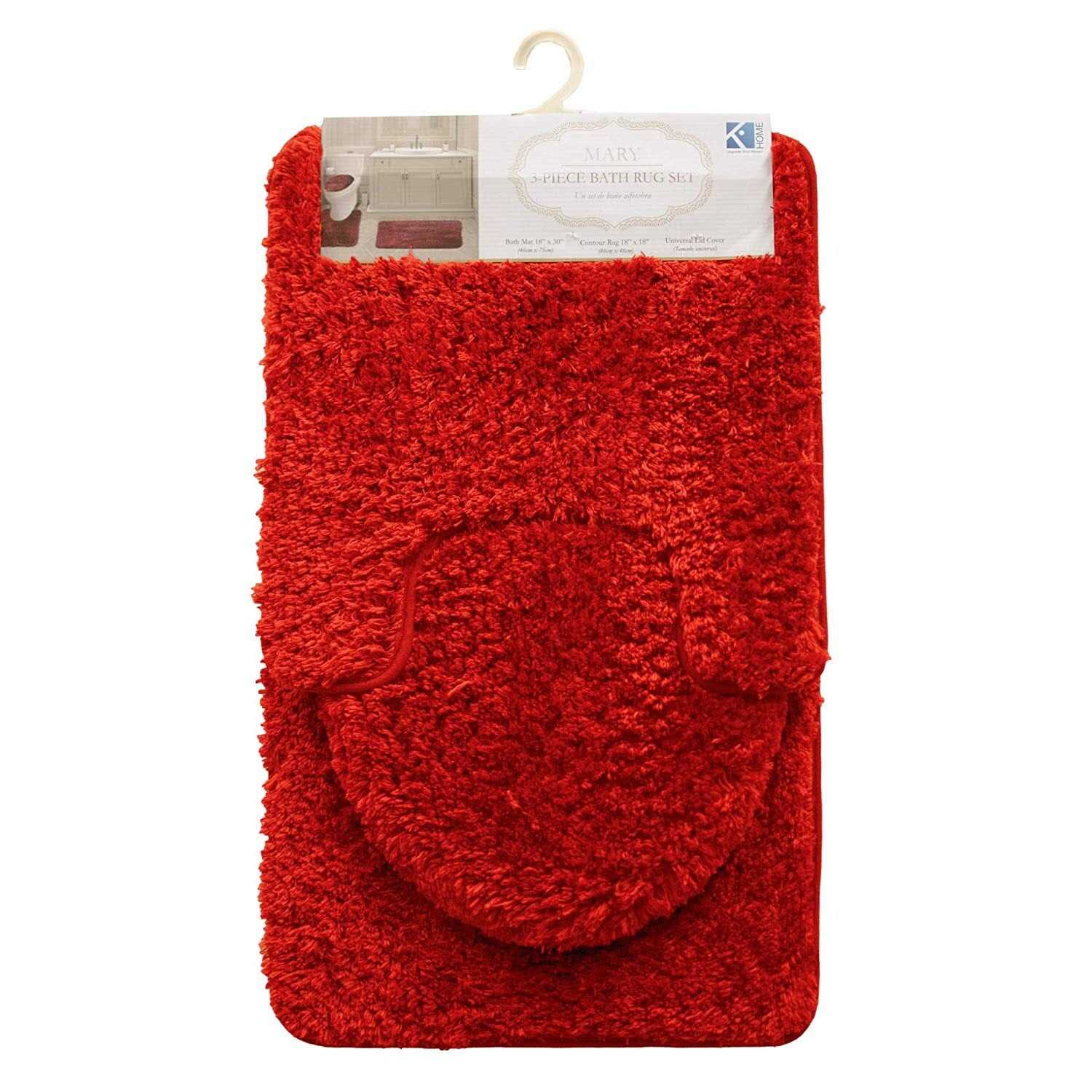 Queen Mary 3 Piece Bathroom Rug Set Luxury Soft Plush Bath Mat - Image 4