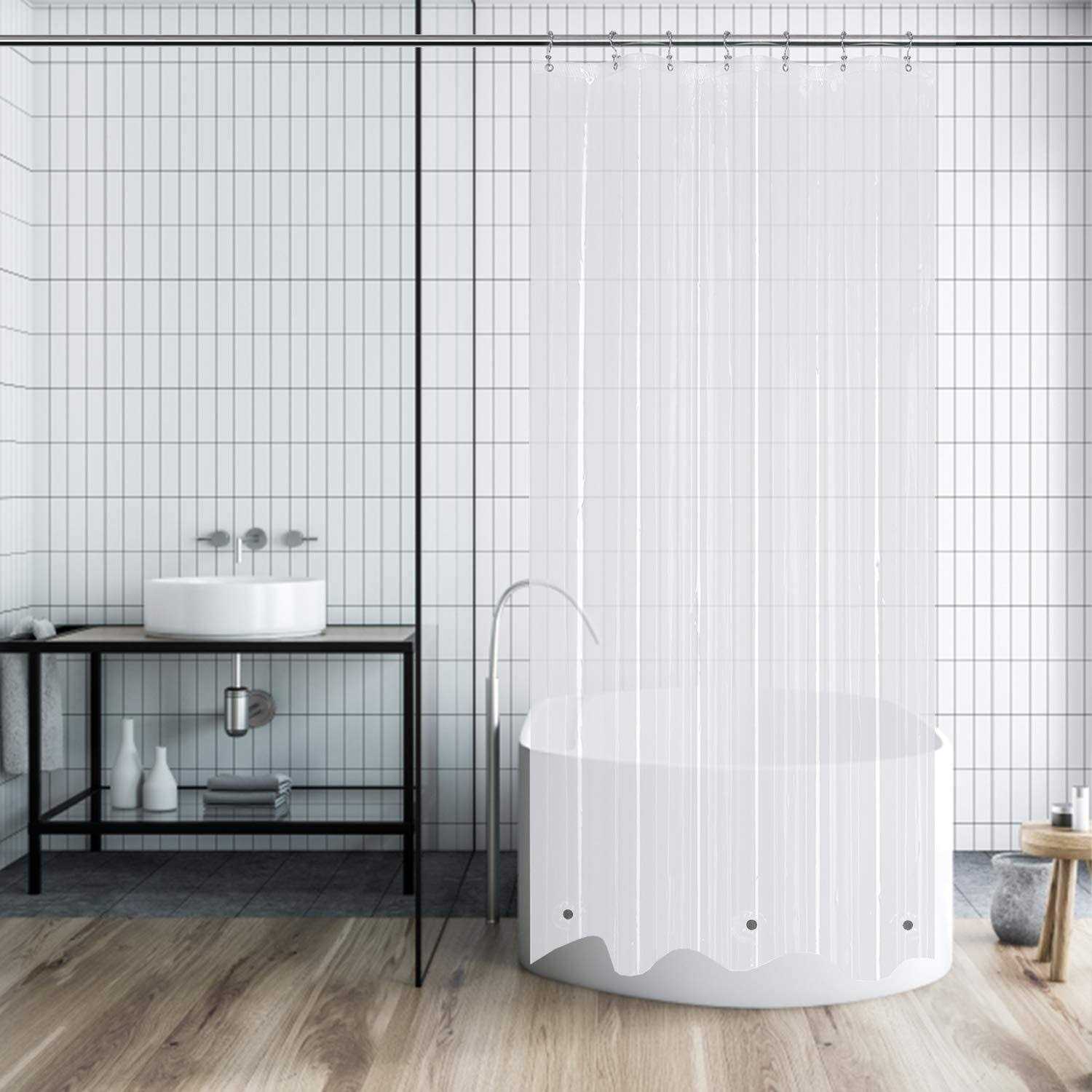 Mrs Awesome Shower Curtain Liner with 6 Magnets Clear Peva 8G Thick & Heavy Duty - Image 3