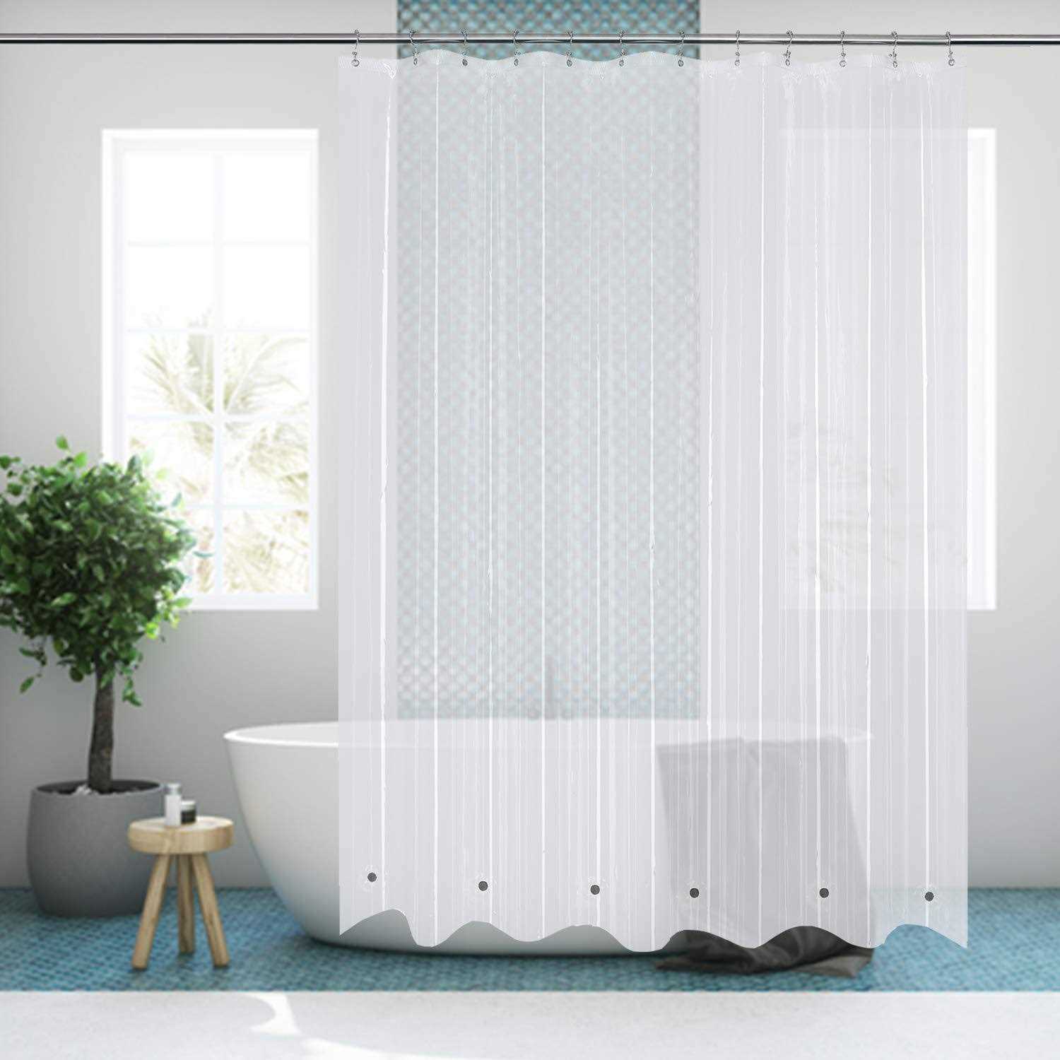 Mrs Awesome Shower Curtain Liner with 6 Magnets Clear Peva 8G Thick & Heavy Duty - Image 4