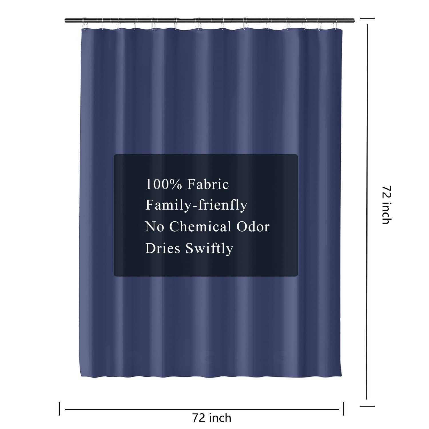 Llscl Fabric Shower Curtain Liner with Magnets - Image 5