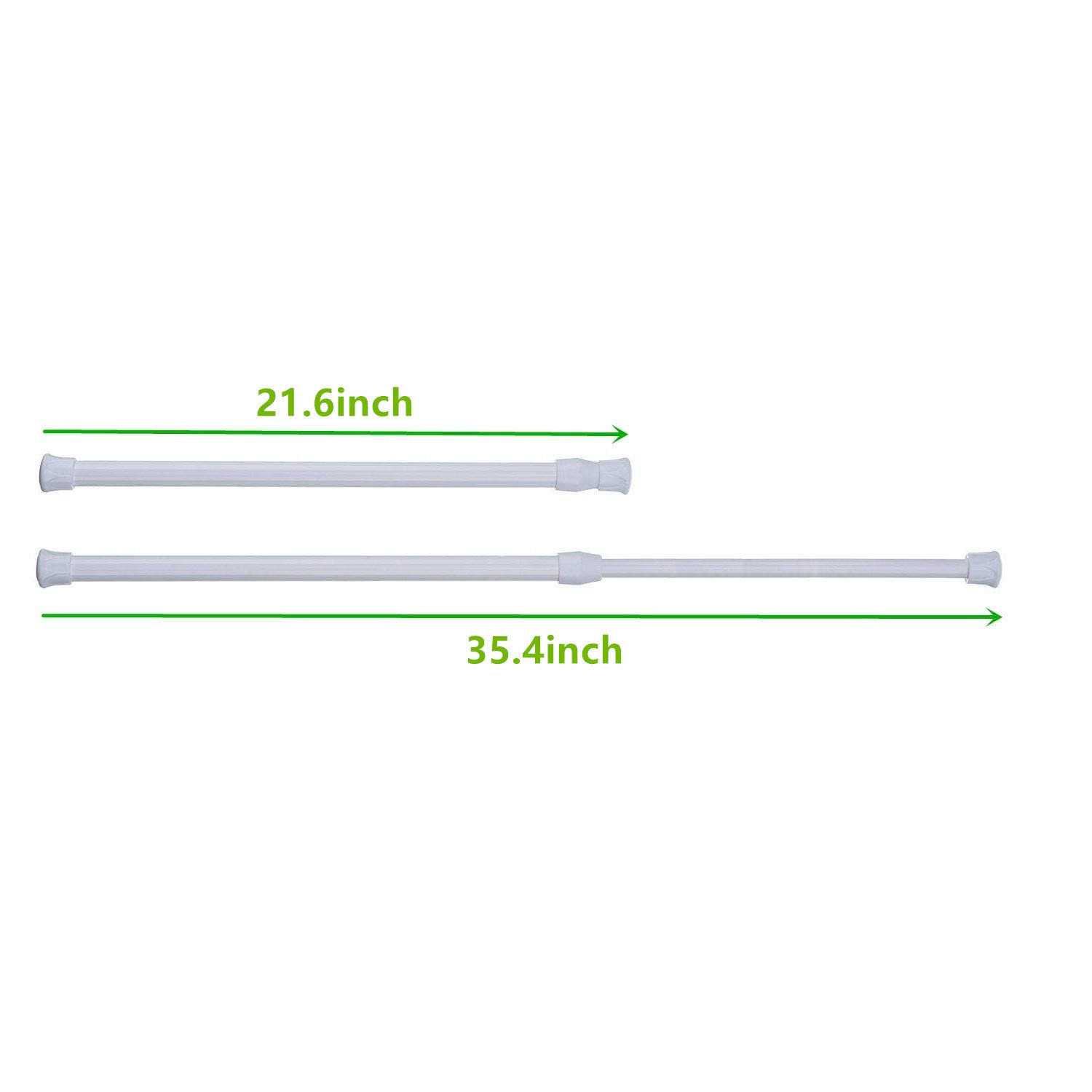 qinsou Tension Rods 6 Pack Adjustable Spring Steel cupboard Bars Tension curtain Rod Shower Rod closet Rod Tensions Rod Extend - Image 3