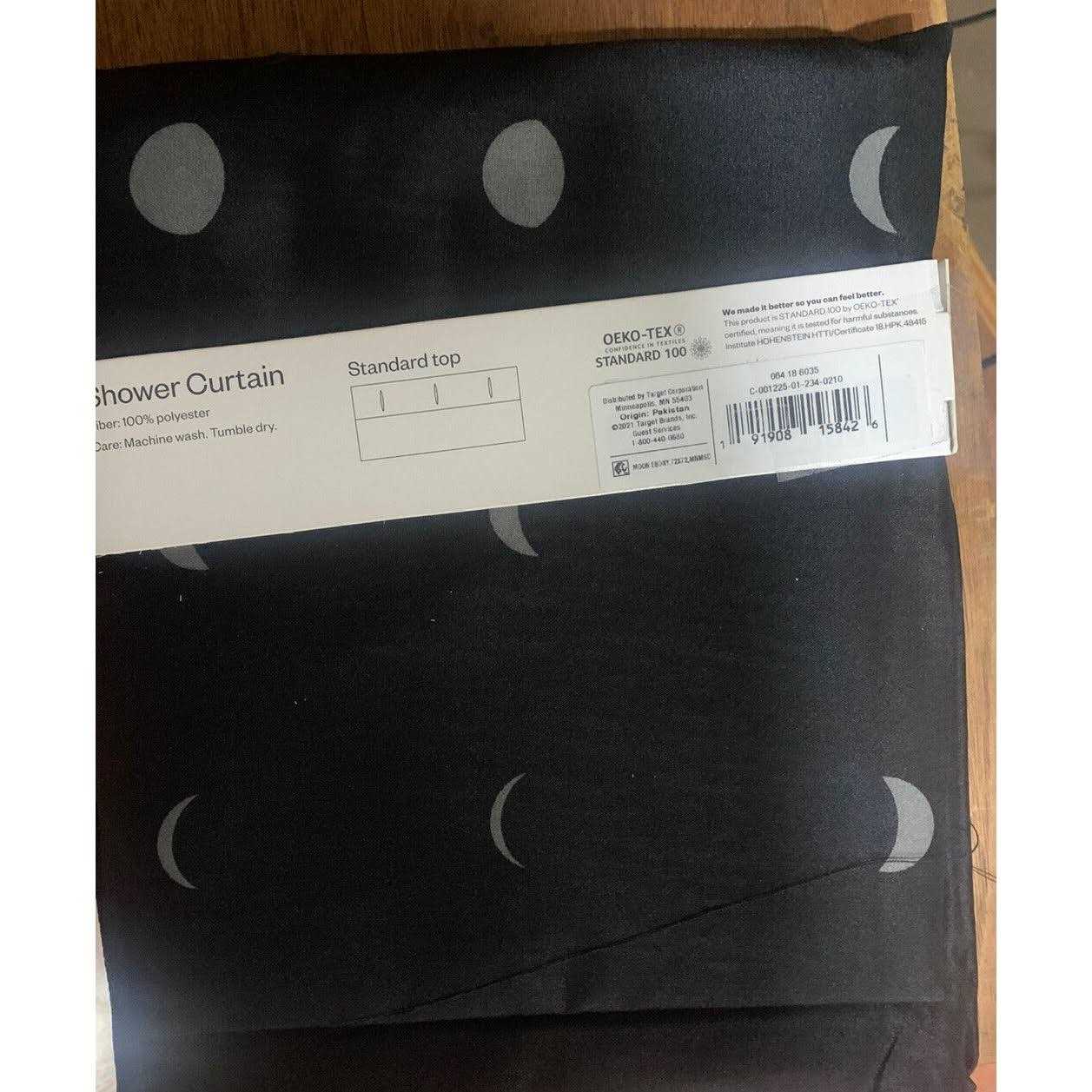 Room Essentials Moon Microfiber Shower Curtain Gray/Black - Image 5