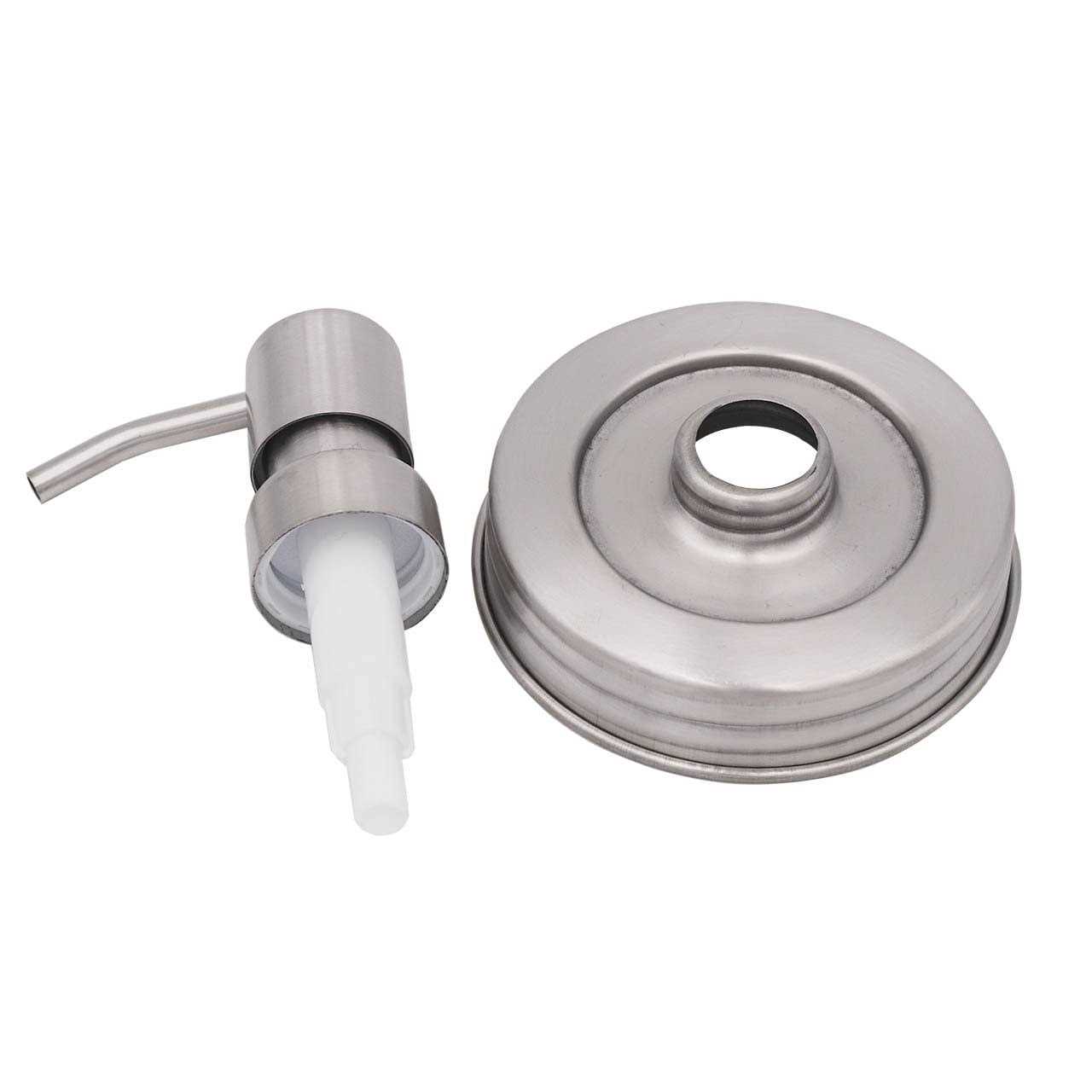 Mason Jar Lifestyle Satin/Brushed Stainless Steel Threaded Soap Pump Lid - Image 5