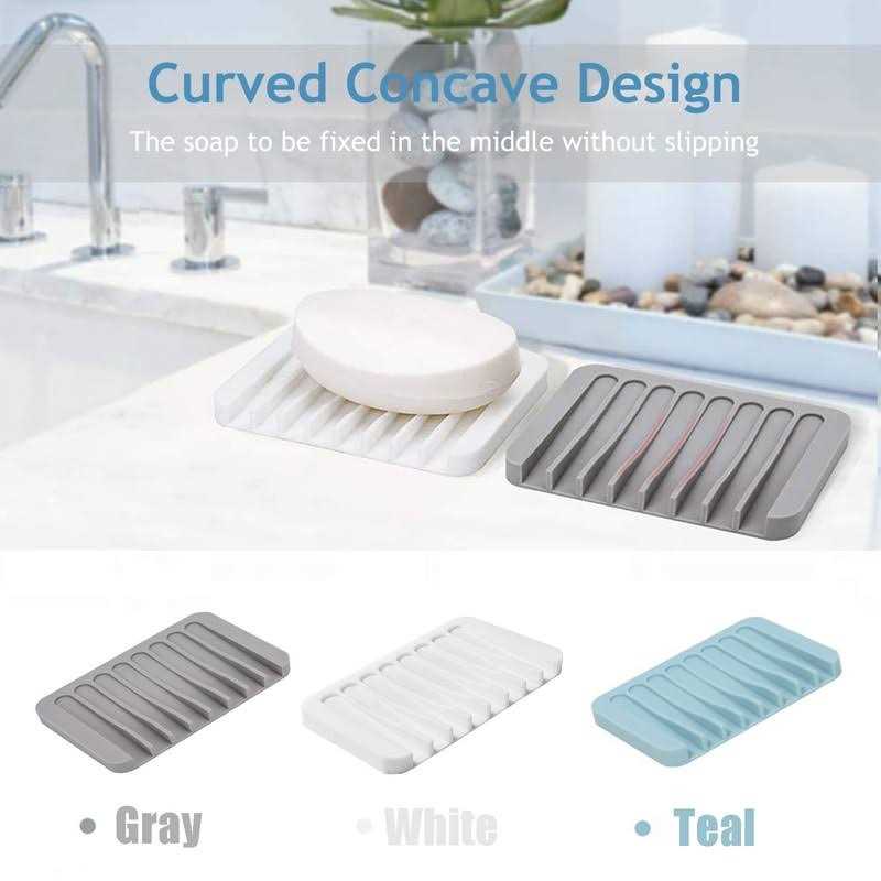 Self Draining Soap Dishes 3 Pcs Silicone Soap Saver Waterfall Drainer Soap Holder For Bathroom - Image 3