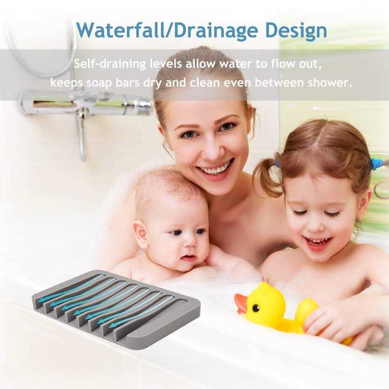 Self Draining Soap Dishes 3 Pcs Silicone Soap Saver Waterfall Drainer Soap Holder For Bathroom - Image 5