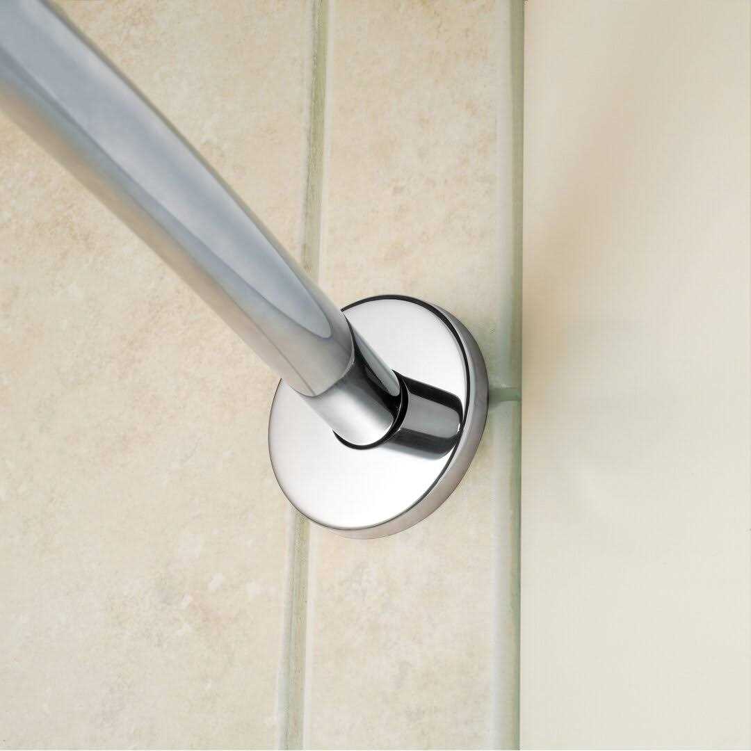 Moen Brushed Nickel Adjustable Curved Shower Rod - Image 3