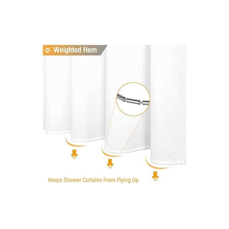 BTTN Long Shower Curtain Shower Curtain Set with 12 Hooks - Image 4