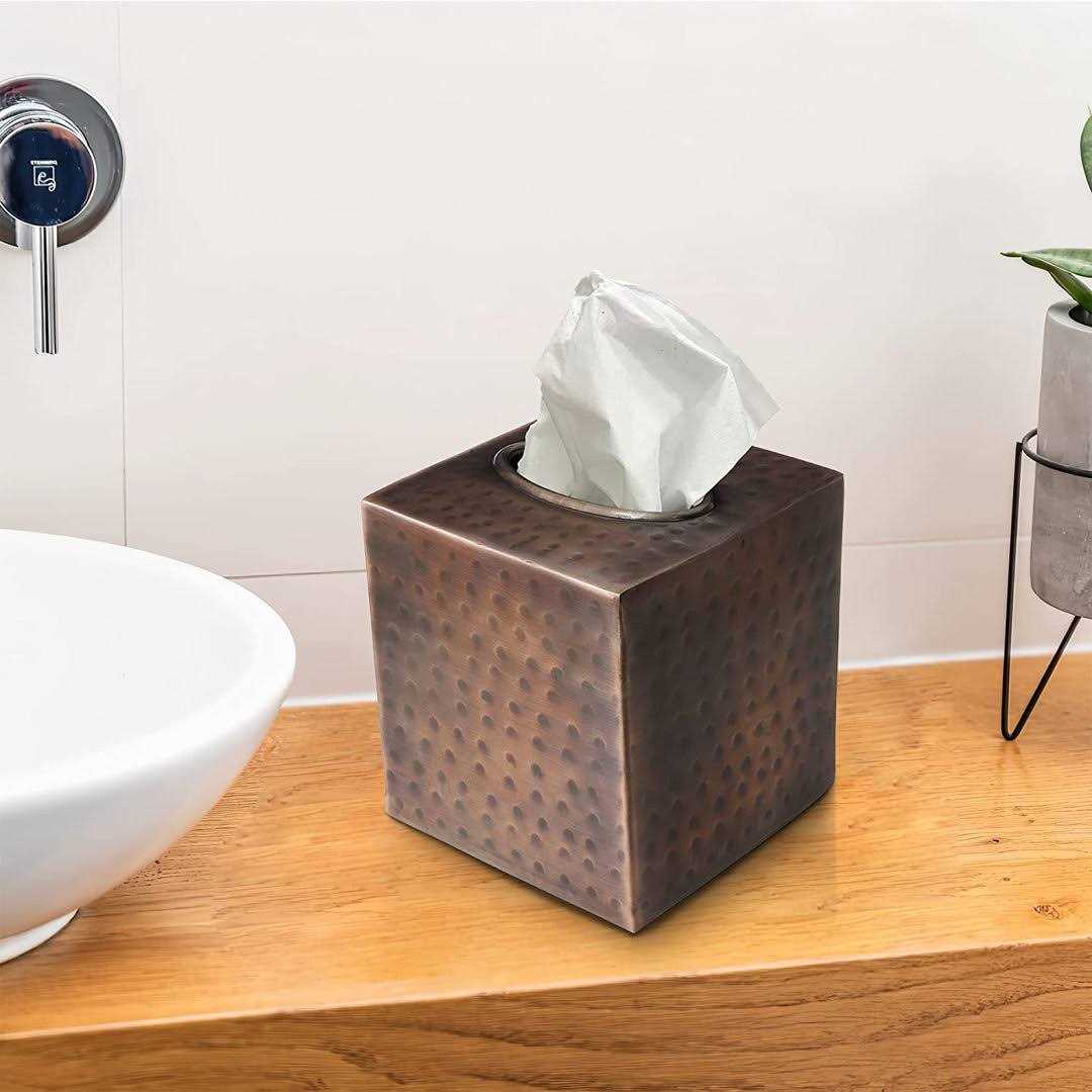 Monarch Abode Tissue Box Cover Hand Hammered - Image 4