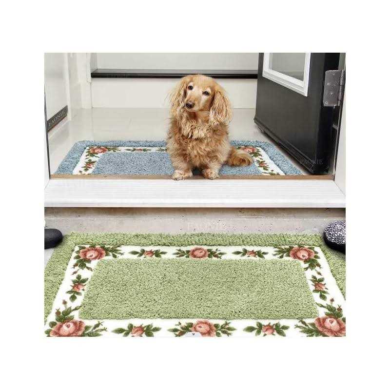 Saddrop Pretty Floral Rural Style Romantic Rose Flower Rug Shaggy Area Rugs Soft - Image 3