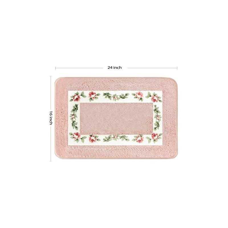Saddrop Pretty Floral Rural Style Romantic Rose Flower Rug Shaggy Area Rugs Soft - Image 5