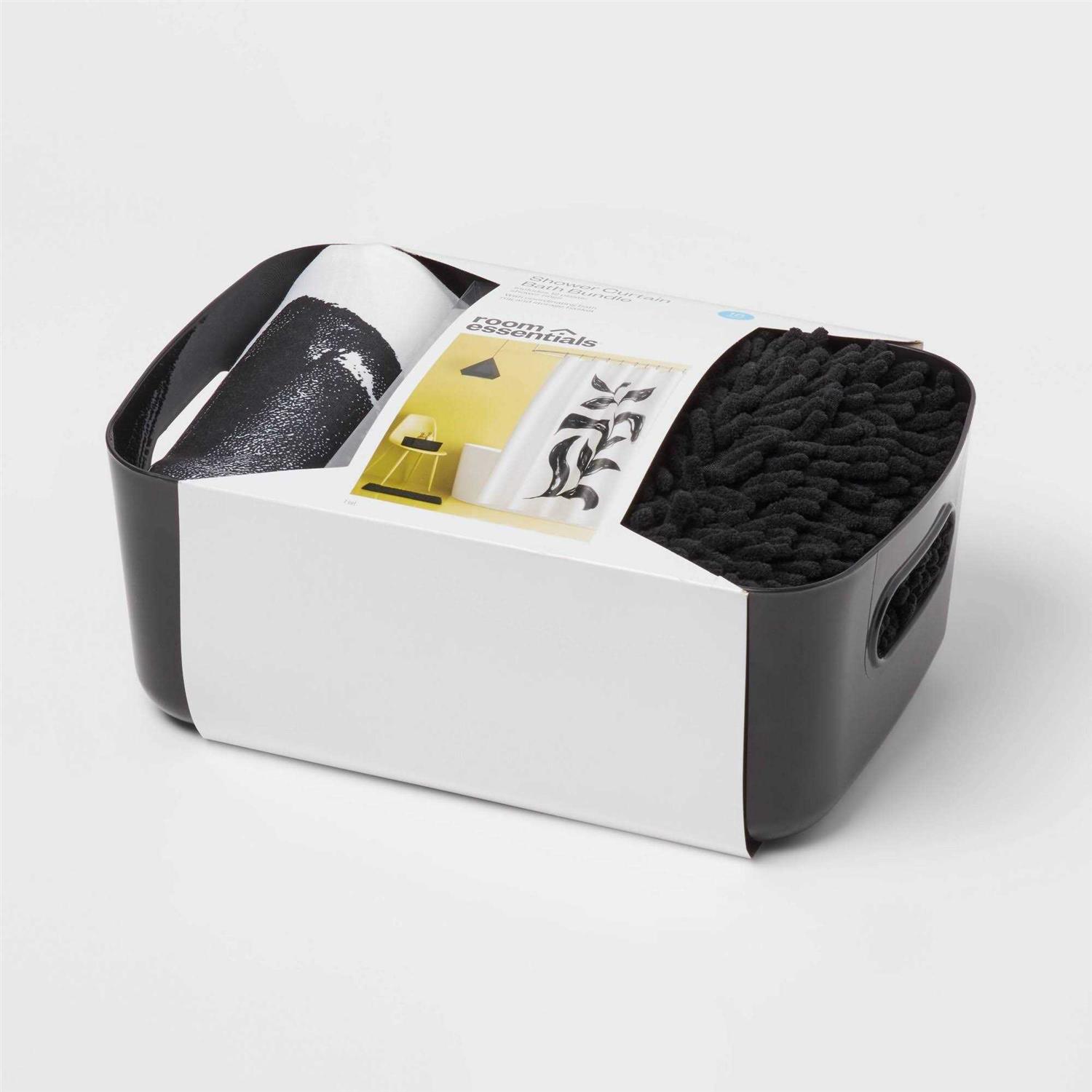 Room Essentials 15pc Abstract Floral Shower Curtain Set - Image 3