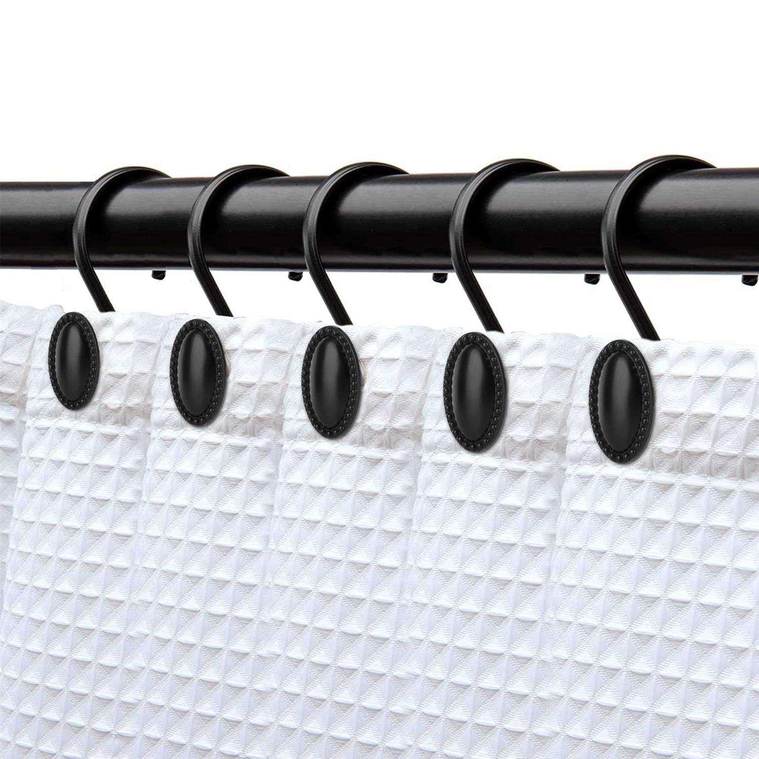 Shower Curtain Hooks Decorative Shower Curtain Rings Rust Resistant Metal Shower Hooks for Bathroom - Image 3