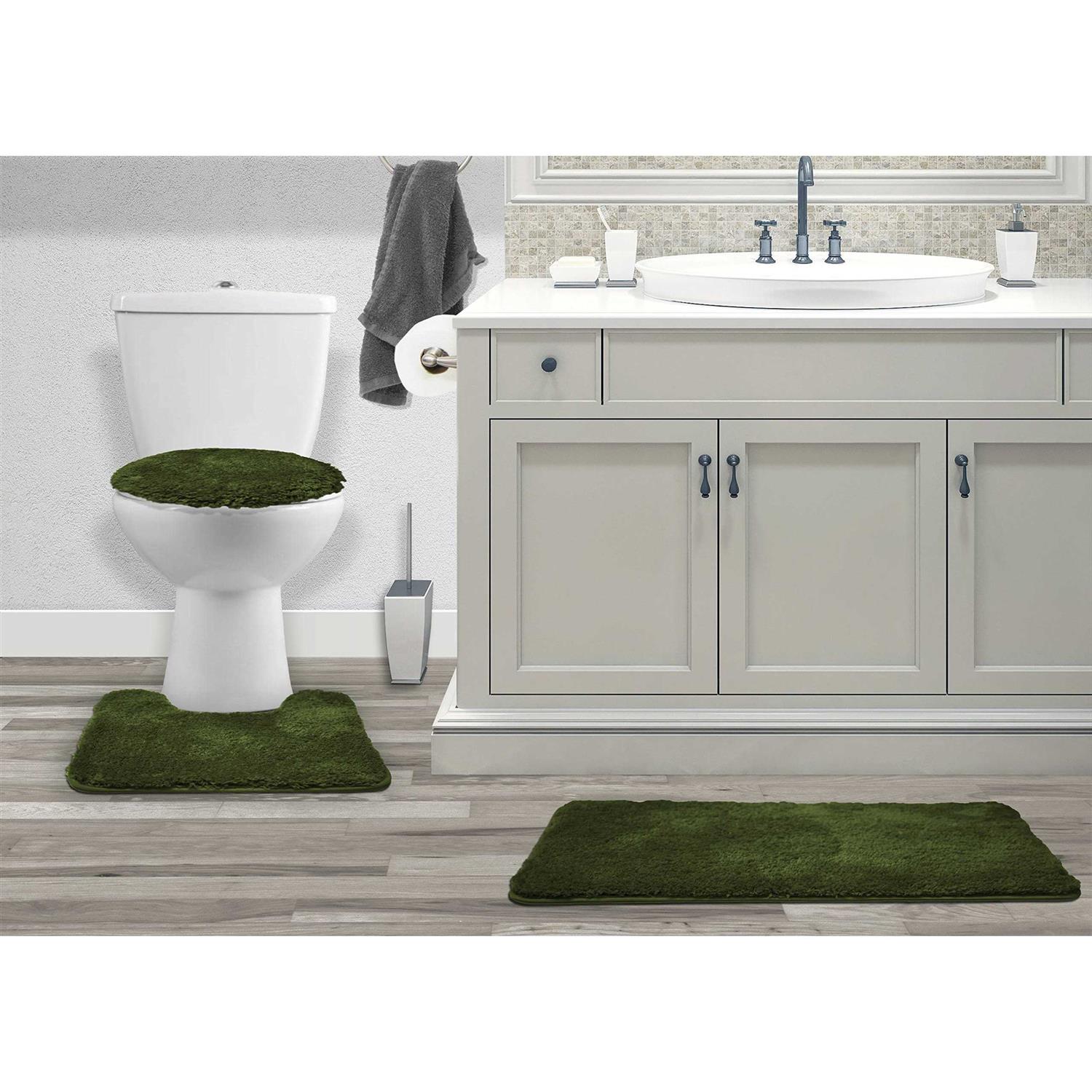 Queen Mary 3 Piece Bathroom Rug Set Luxury Soft Plush Bath Mat - Image 3