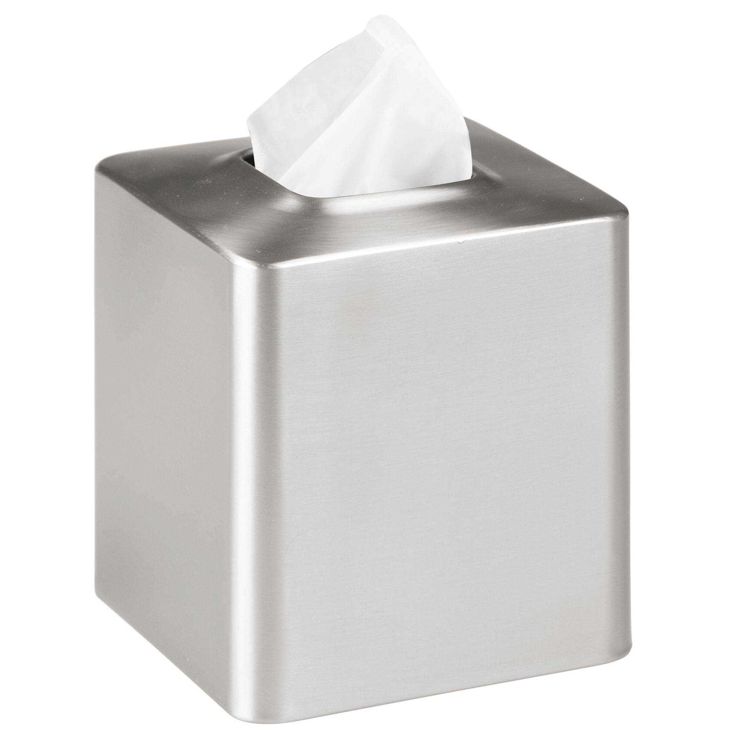 mDesign Metal Square Tissue Box Cover for Bathroom - Image 5