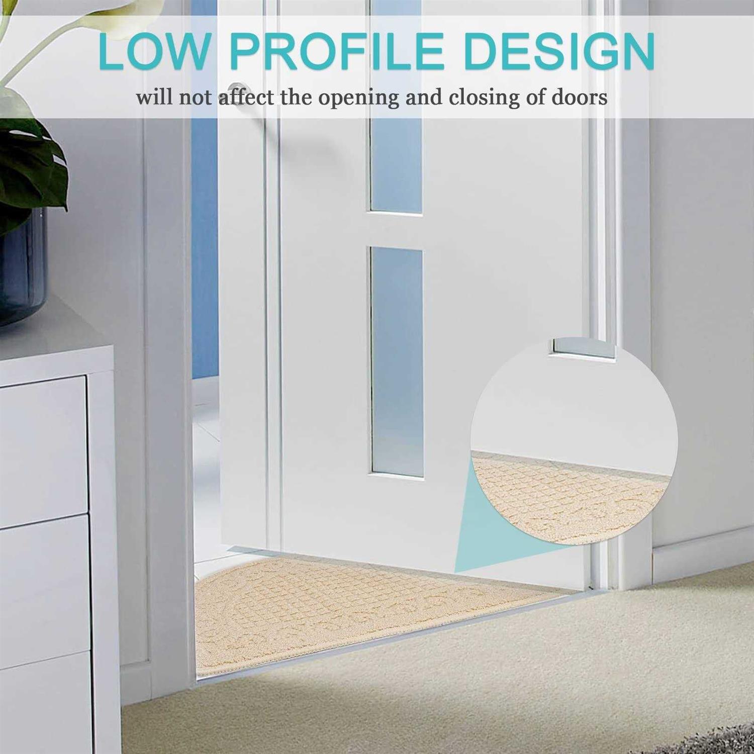 Olpchee Half Round Non-Slip Kitchen Bedroom Toilet Doormat Floor Rug Mat Keeps Your Floors Clean Decorative Design - Image 3