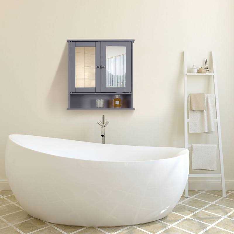 MAISON ARTS Bathroom Medicine Cabinet with Mirror and Adjustable Shelf, Medicine Cabinets Bathroom Cabinet Wall Mounted for Kitchen, Living Room and - Image 4