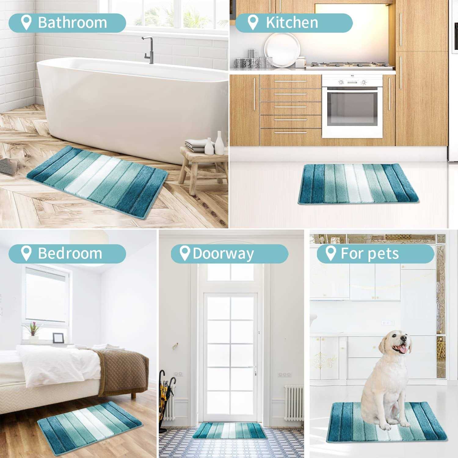 Silipacks Bathroom Rugs 18x26 Non-slip Microfiber Carpet - Image 3