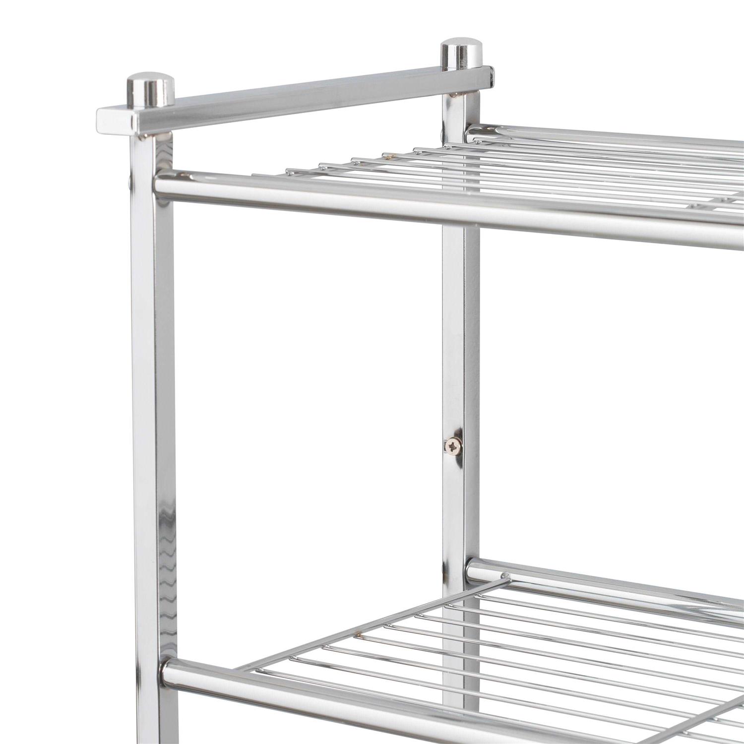 Organize It All 2 Tier Wall Mounted Shelf with Towel Rack - Image 4