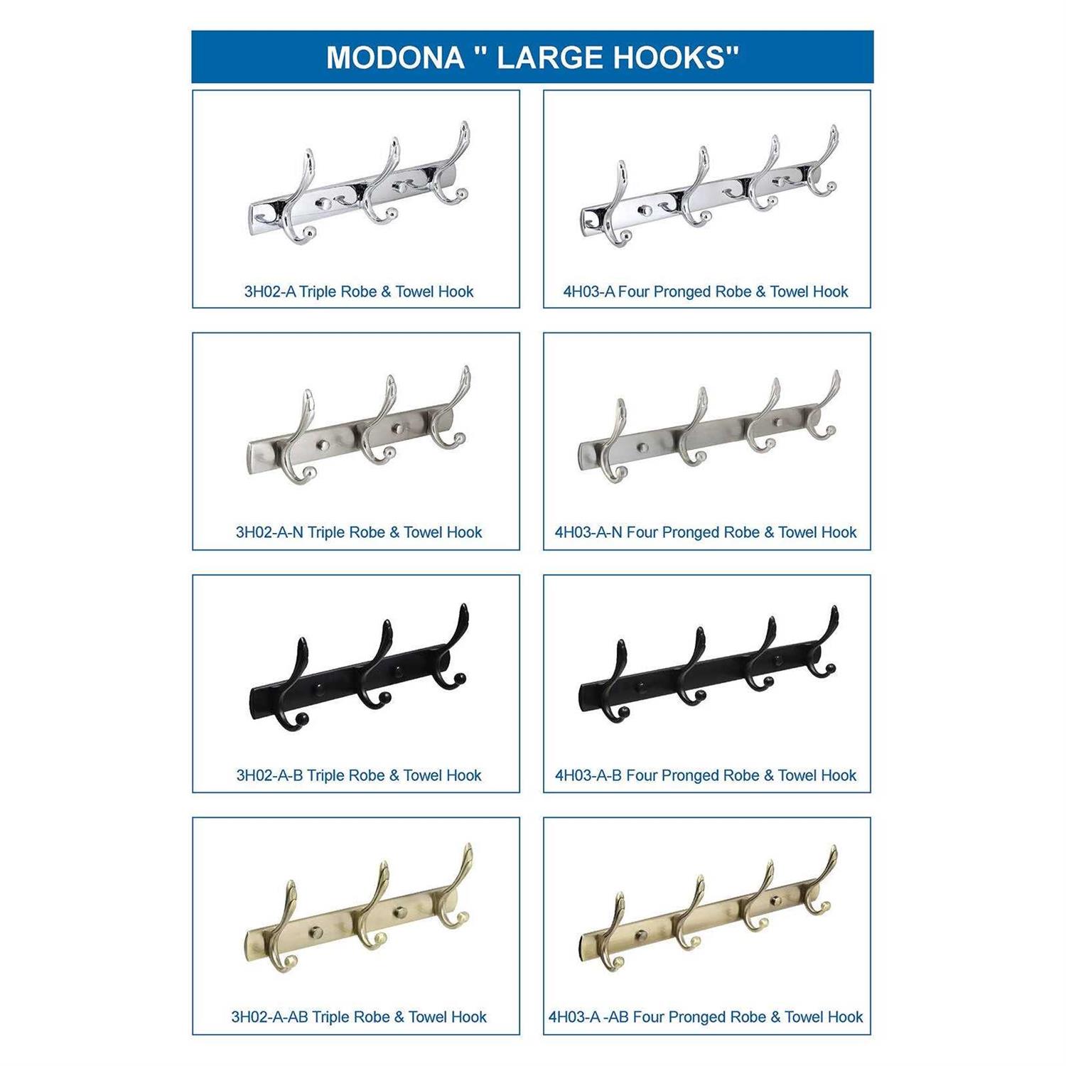 Modona Four Pronged Robe & Towel Hook 4H03-A - Image 4