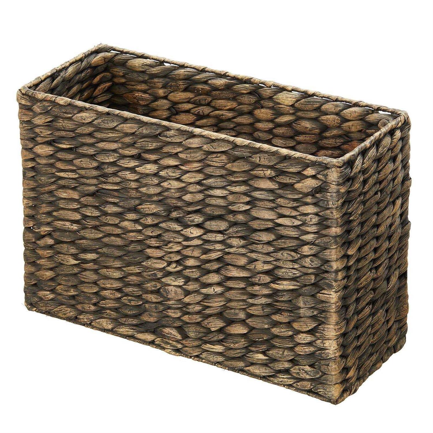 mDesign Rice Woven Hyacinth Bathroom Toilet Tank Storage Basket - Image 3