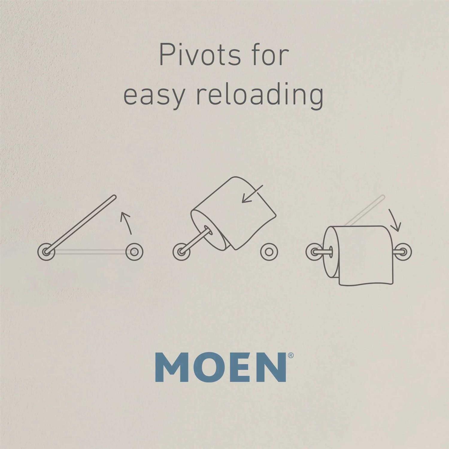 Moen Genta Matte Black Pivoting Paper Holder - Image 3