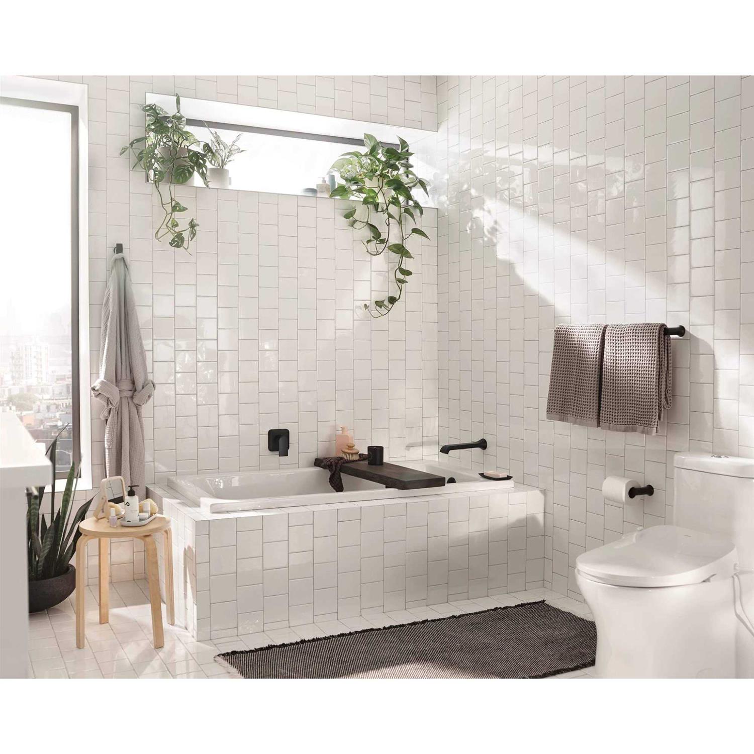 Moen Genta Matte Black Pivoting Paper Holder - Image 4