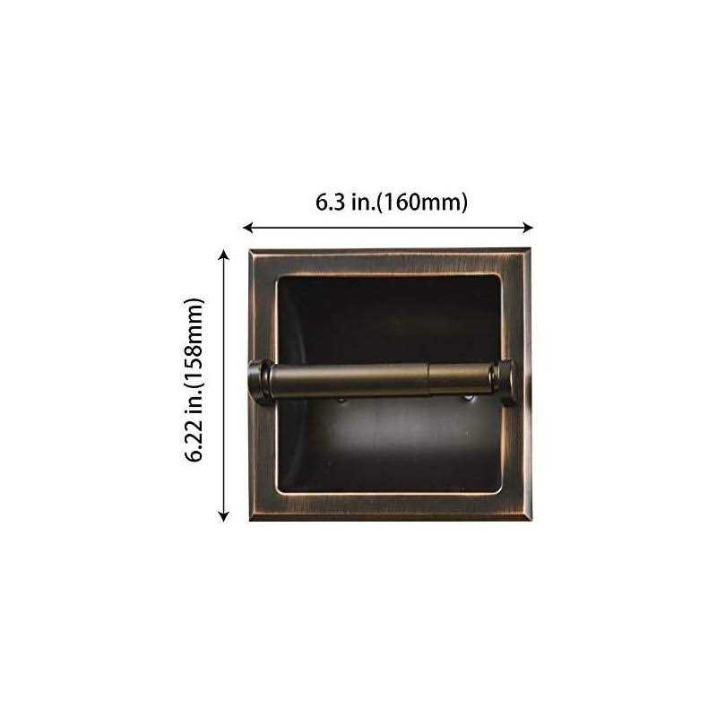 SENTO Recessed Oil Rubbed Bronze Toilet Paper Holder Wall Mounted Heavy Duty Metal Toilet Paper Roll Holder with Rear Mounting Bracket - Image 4