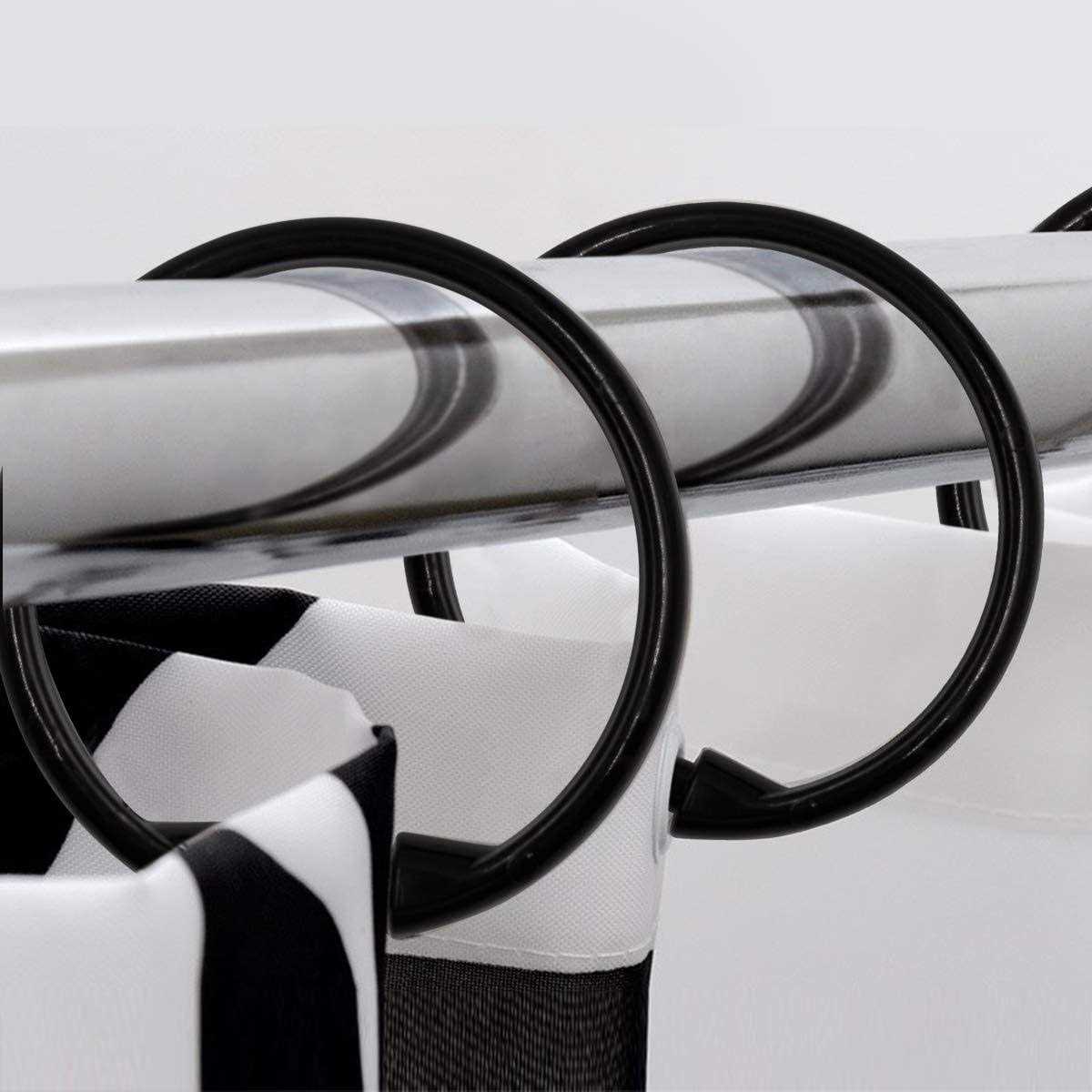 Qulable Shower Curtain Rings-12 Pack Plastic Curtain O Rings Hook Glide Easily on Bathroom Shower Rod - Image 5