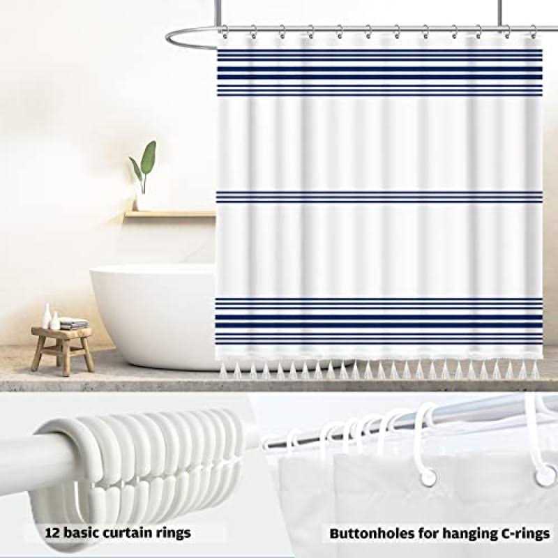 Seasonwood Farmhouse Shower Curtain White Shower Curtain Shower Bathroom - Image 4