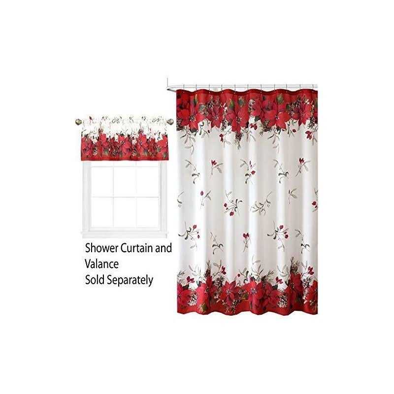 Newbridge Bordered Christmas Fabric Shower Curtain Christmas Border - Image 4
