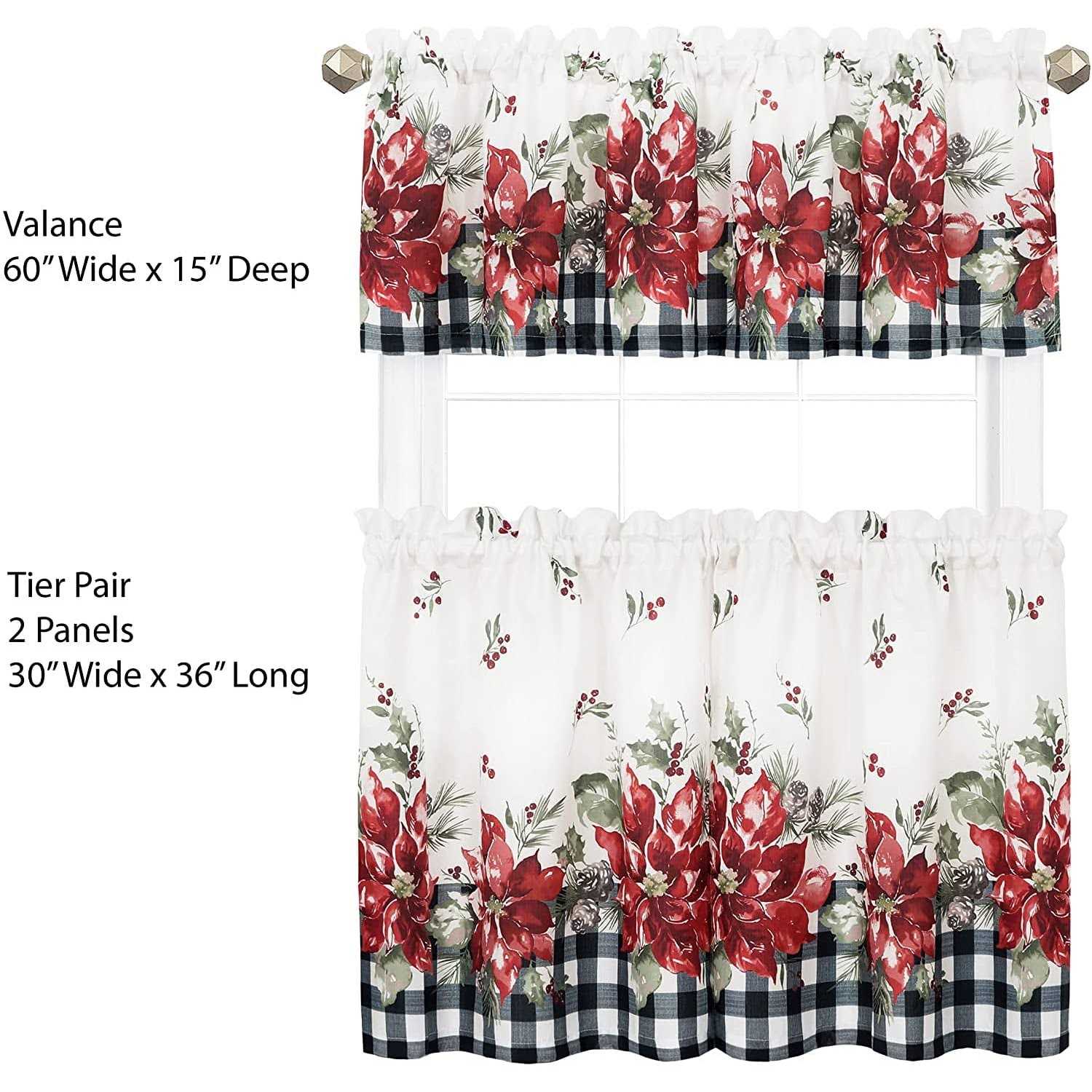 Newbridge Bordered Christmas Fabric Shower Curtain Christmas Border - Image 3
