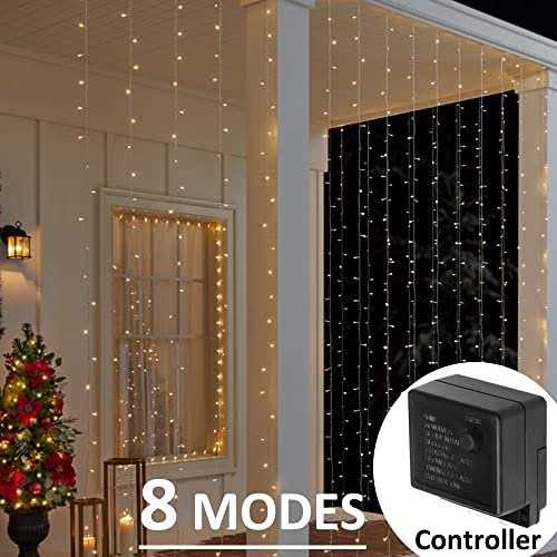 Solhice LED Curtain Lights Outdoor x10ft white Plug in Window String Lights Indoor - Image 5