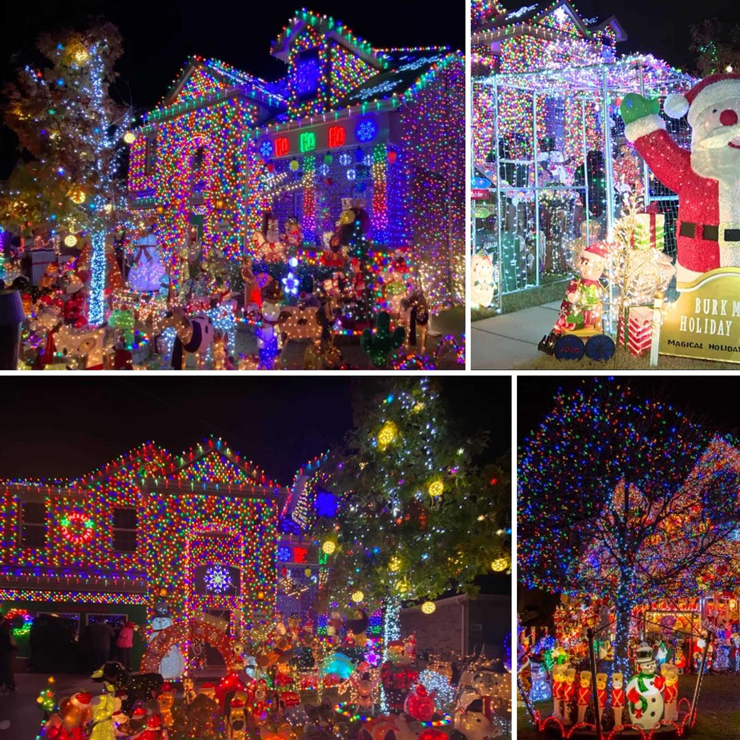 Dazzle Bright 2 Pack 200 led 66 ft Green Christmas Solar String Outdoor Lights - Image 3