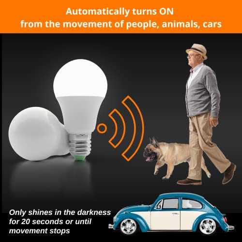 Motion Sensor Light Bulbs with Radar and Light Sensors Dusk to Dawn Motion Activated Led Bulbs for Porch Garage Basement Stairwell - Image 4