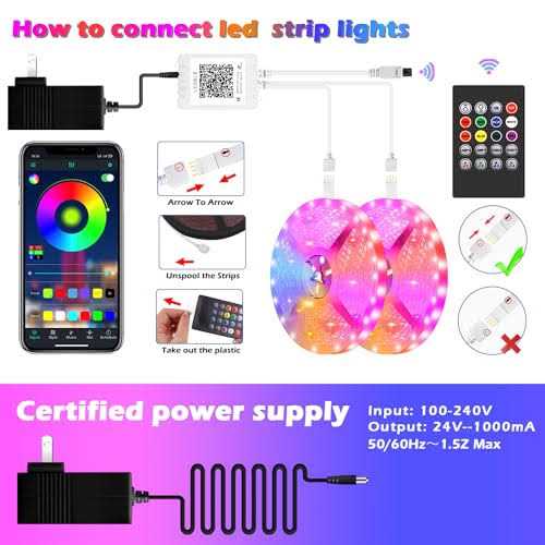 LETIANPAI 100ft Led Strip Lights,Long Smart Led Light Strips Music Sync 5050 RGB Color Changing Rope Lights,Bluetooth APP/IR Remote/Switch Box Control - Image 5