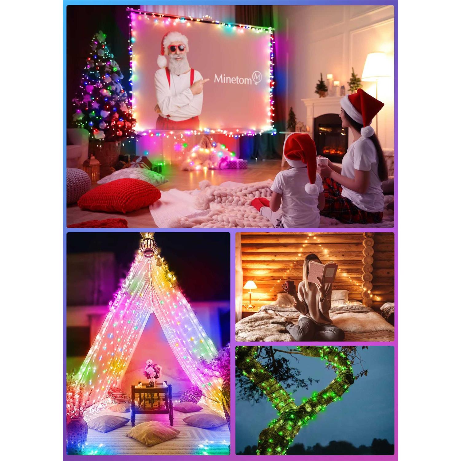 Minetom Fairy Lights Color Changing 33 ft 100 led String Lights with Remote - Image 3