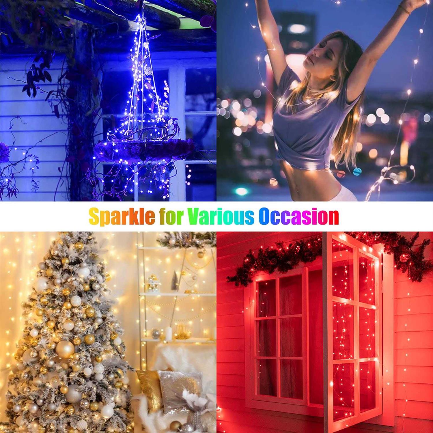 Minetom Fairy Lights Color Changing 33 ft 100 led String Lights with Remote - Image 5
