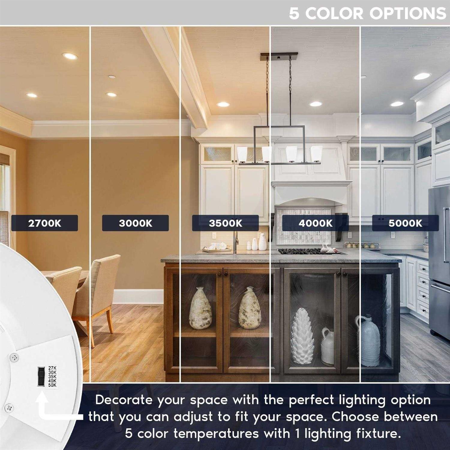 Luxrite LED Disk Lights 5CCT 2700k-5000k Dimmable, J-Box or - Image 4