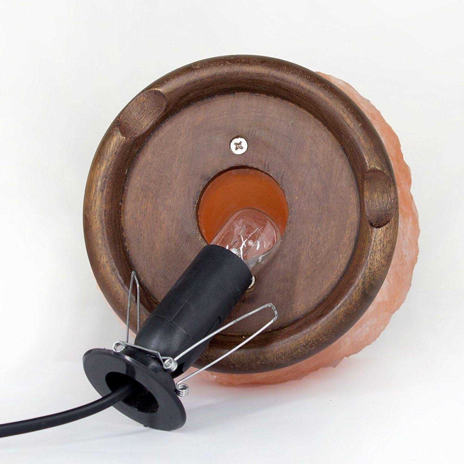 Spantik 7 inch Himalayan Salt Lamp with Dimmer Cord Night Light Natural Crystal Rock Classic Wood Base Authentic from Pakistan - Image 3