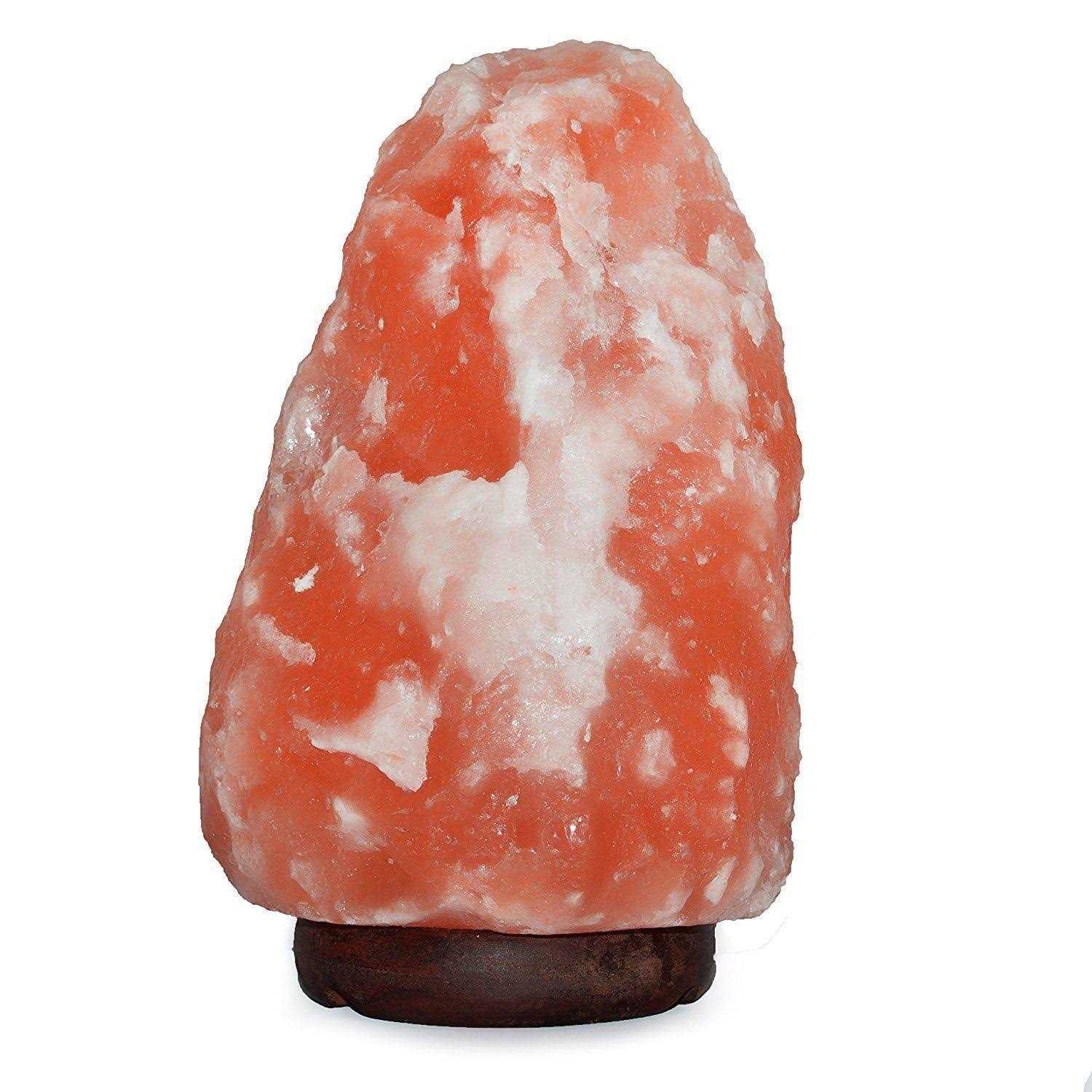 Spantik 7 inch Himalayan Salt Lamp with Dimmer Cord Night Light Natural Crystal Rock Classic Wood Base Authentic from Pakistan - Image 5